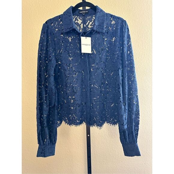 Generation Love Jada Lace Blouse in Navy Blue Size XS - Picture 2 of 10